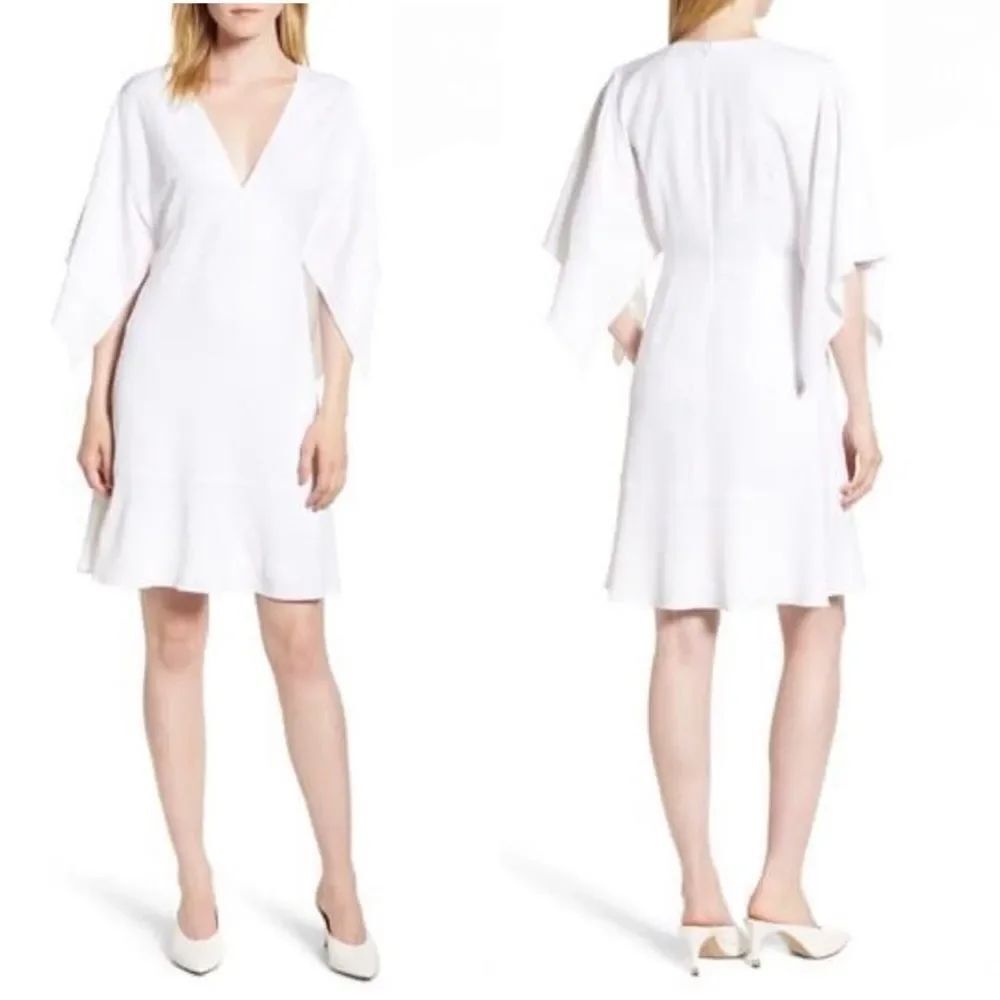 Lewit Split Kimono Sleeve Dress White NWT 6